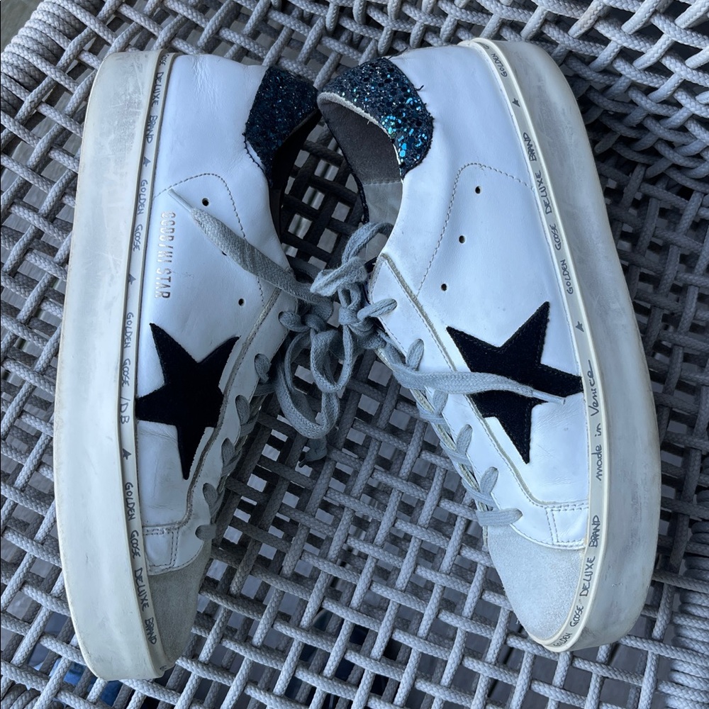 Golden Goose Hi Star |White | blue glitter-back |Size 39| 9 - Picture 2 of 16